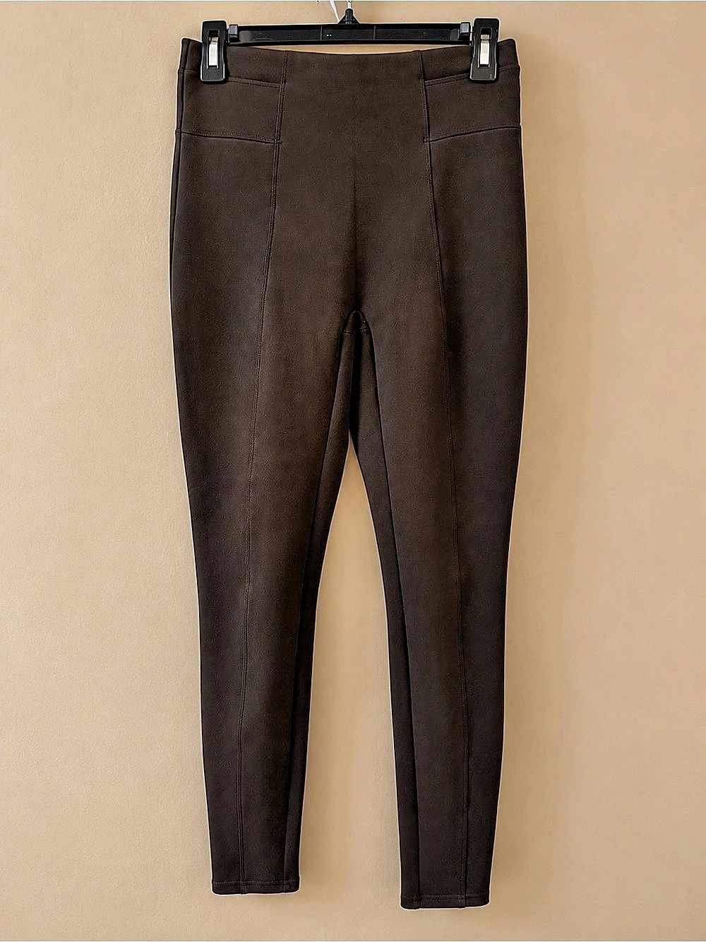 Spanx High Waist Faux Suede Leggings Brown Small
